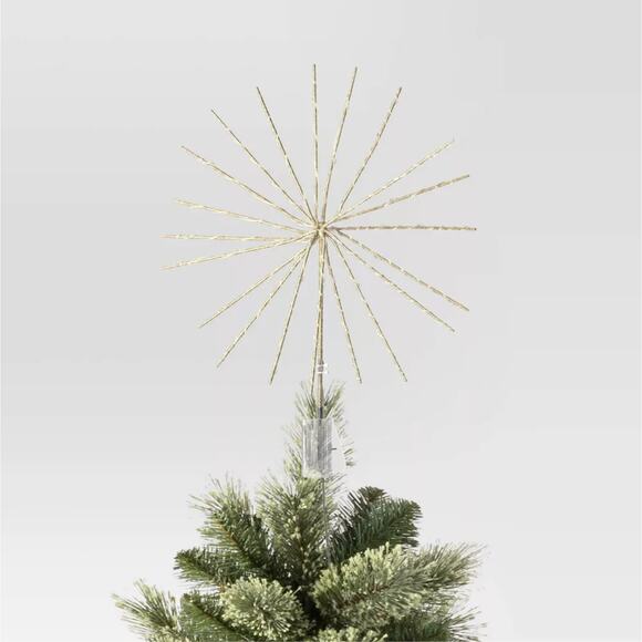 Twinkling Starburst Spikes Christmas Tree Topper 14"in 70 Lights Lit Light Up - Picture 9 of 9